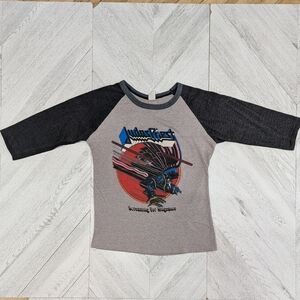 Vintage 80s Judas Priest Screaming Vengeance Tour Raglan‎ Shirt